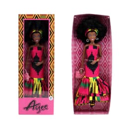 image-12.5 inch Black Skin Girl Doll with Curly Hair Flexible Joints