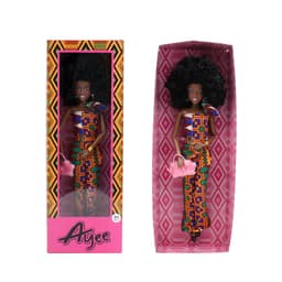 image-12.5 inch Black Skin Girl Doll with Curly Hair Flexible Joints