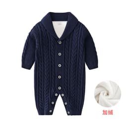image-Berrytime Baby Boy Knit Romper Long Sleeve Cotton Jumpsuit