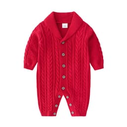 image-Berrytime Baby Boy Knit Romper Long Sleeve Cotton Jumpsuit