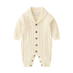image-Berrytime Baby Boy Knit Romper Long Sleeve Cotton Jumpsuit