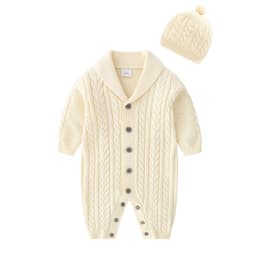 image-Berrytime Baby Boy Knit Romper Long Sleeve Cotton Jumpsuit