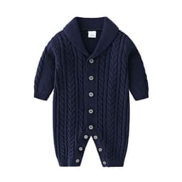image-Berrytime Baby Boy Knit Romper Long Sleeve Cotton Jumpsuit
