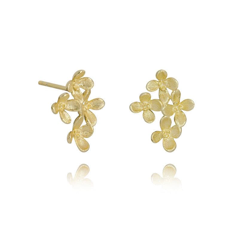 image-S925 Sterling Silver Flower Earrings for Women