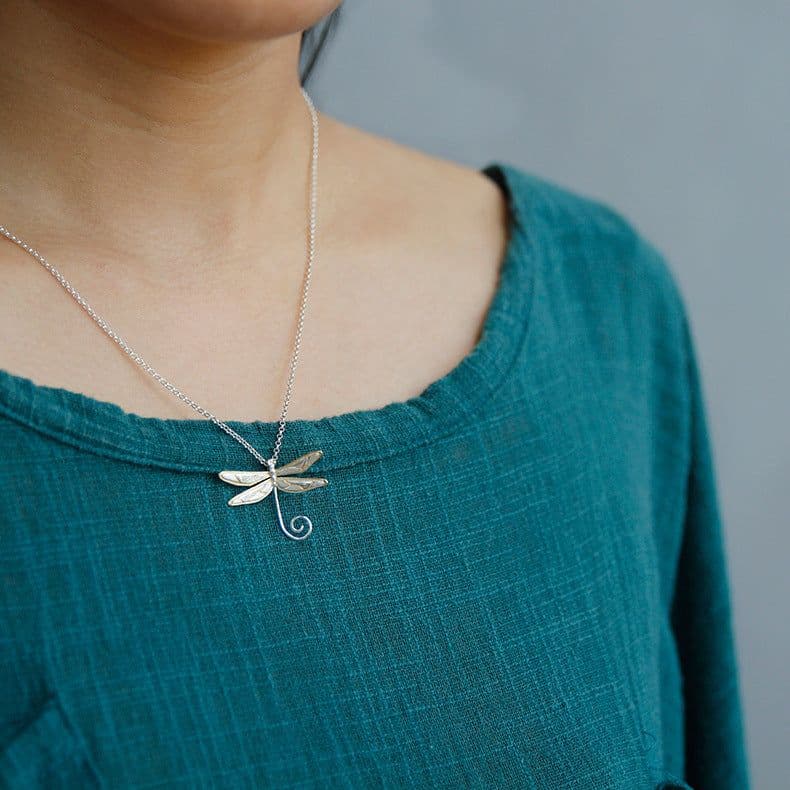 image-S925 Sterling Silver Dragonfly Pendant