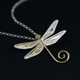 image-S925 Sterling Silver Dragonfly Pendant