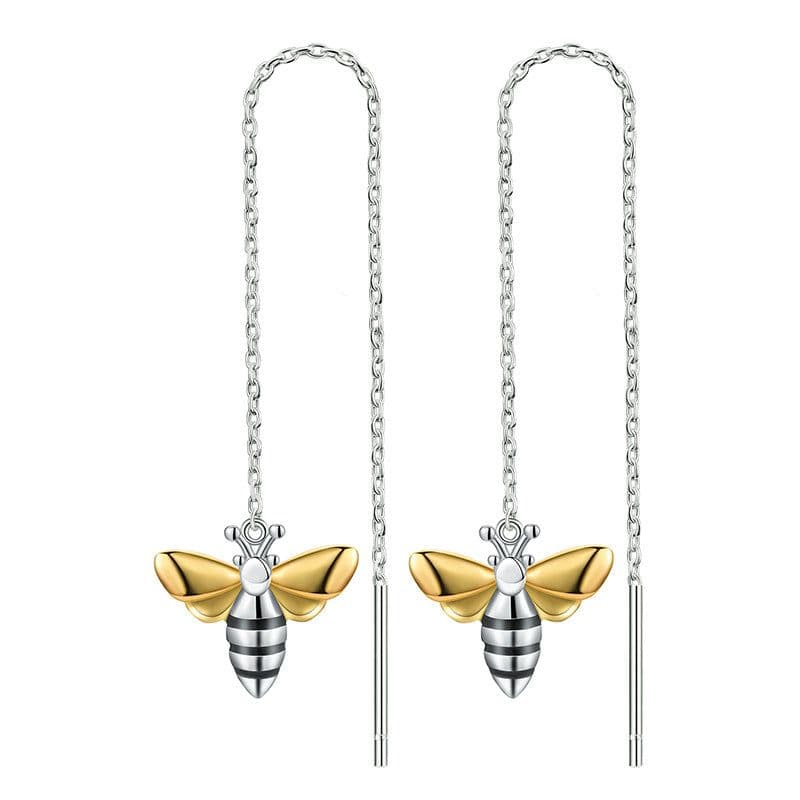 image-Sterling Silver Bee Earrings S925 Korean Fashion