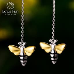 image-Sterling Silver Bee Earrings S925 Korean Fashion