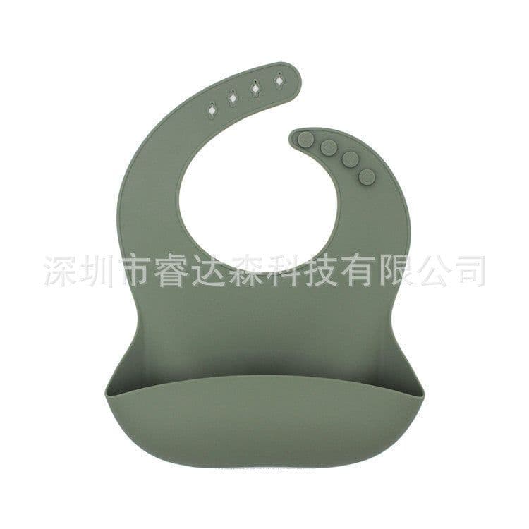 image-Silicone Baby Bib Waterproof with Pocket for Kids 4-6 Years