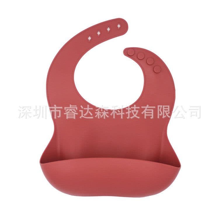 image-Silicone Baby Bib Waterproof with Pocket for Kids 4-6 Years