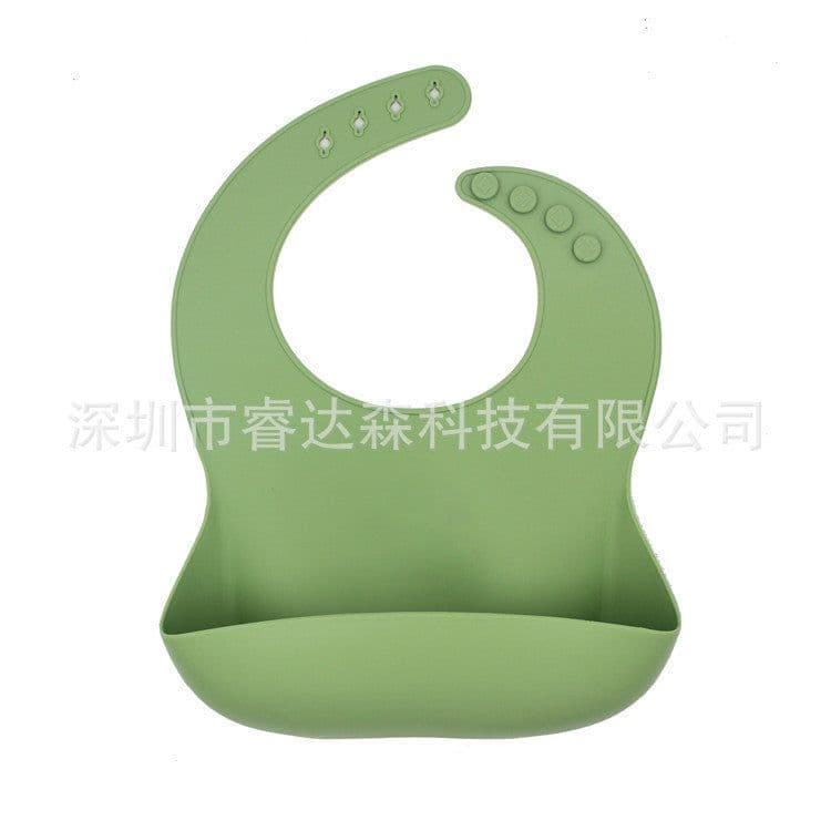image-Silicone Baby Bib Waterproof with Pocket for Kids 4-6 Years