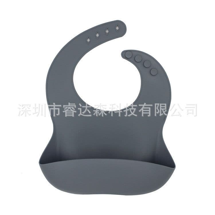 image-Silicone Baby Bib Waterproof with Pocket for Kids 4-6 Years