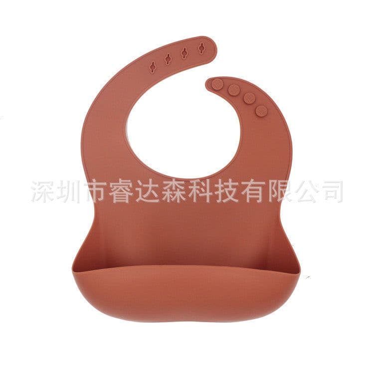 image-Silicone Baby Bib Waterproof with Pocket for Kids 4-6 Years