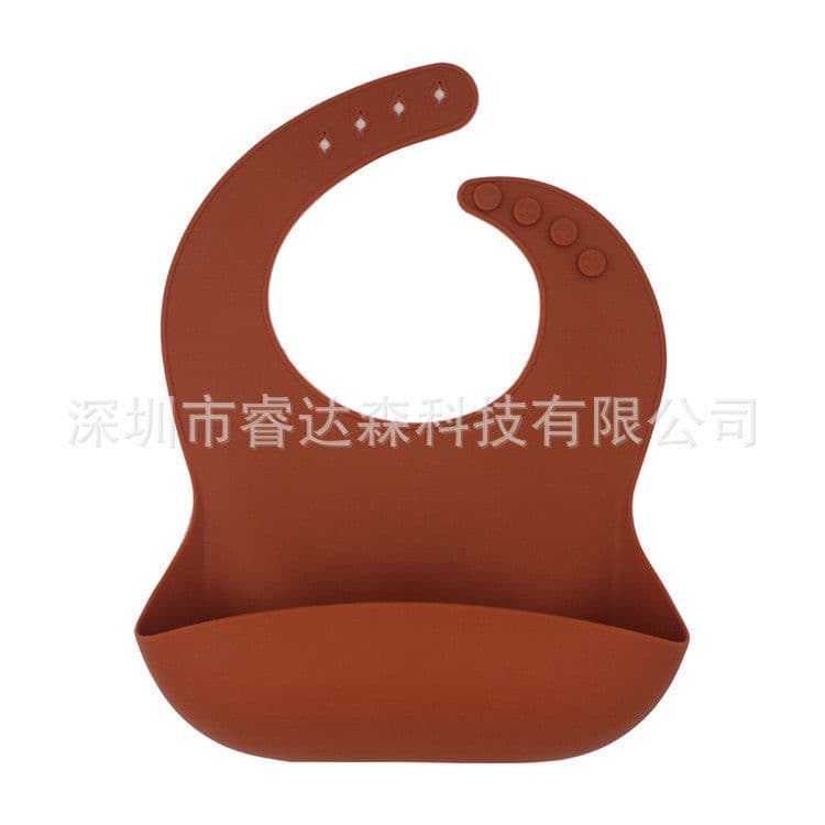 image-Silicone Baby Bib Waterproof with Pocket for Kids 4-6 Years
