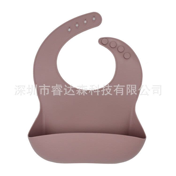 image-Silicone Baby Bib Waterproof with Pocket for Kids 4-6 Years