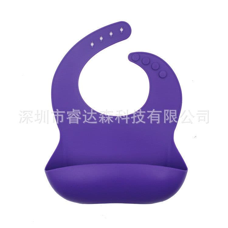 image-Silicone Baby Bib Waterproof with Pocket for Kids 4-6 Years