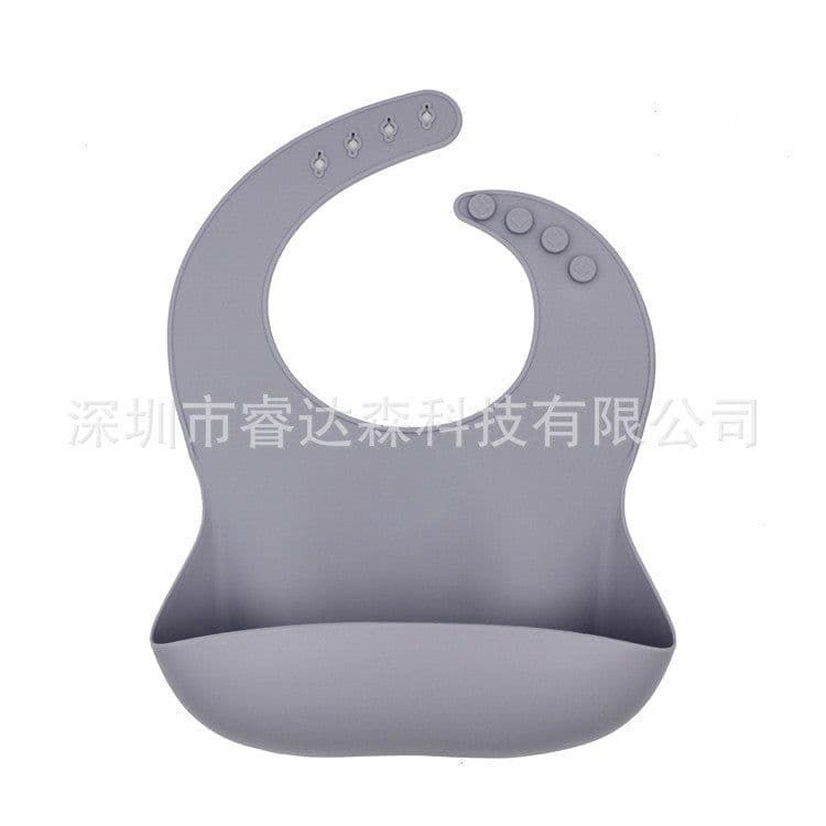 image-Silicone Baby Bib Waterproof with Pocket for Kids 4-6 Years