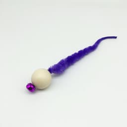 image-Wooden Bead Cat Toy with Bell - Caterpillar Shape Interactive