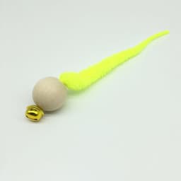 image-Wooden Bead Cat Toy with Bell - Caterpillar Shape Interactive
