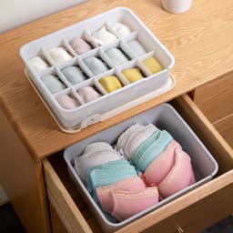 image-Underwear Storage Box Drawer Organizer with Compartments