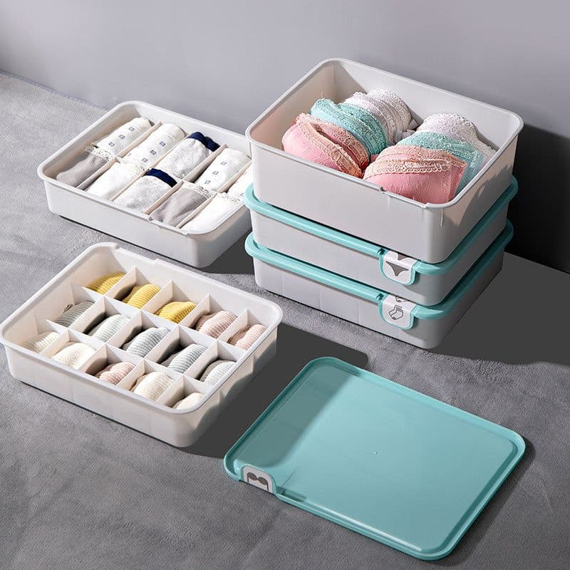 image-Underwear Storage Box Drawer Organizer with Compartments