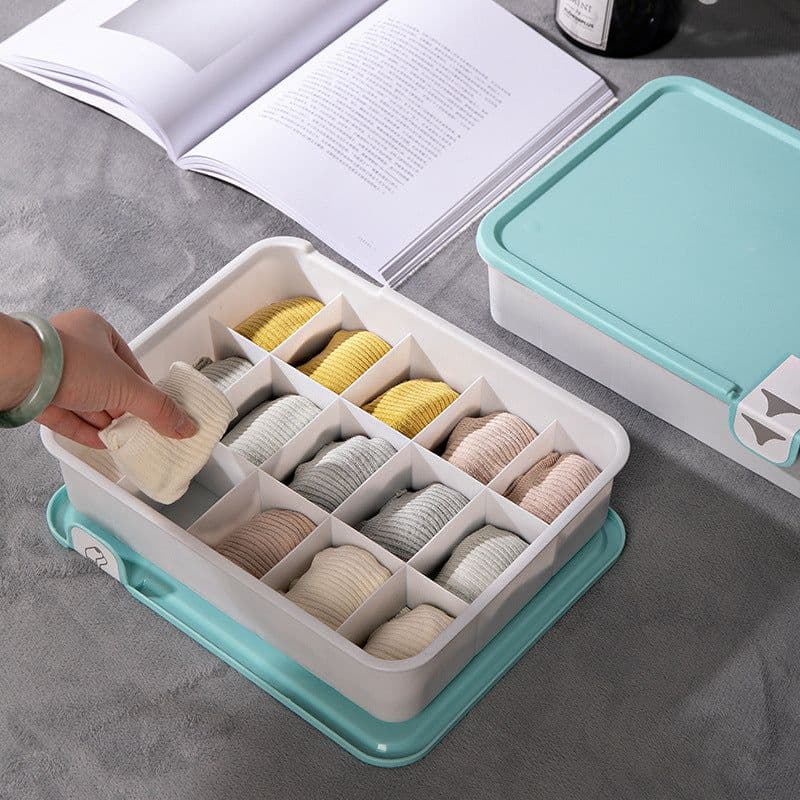 image-Underwear Storage Box Drawer Organizer with Compartments