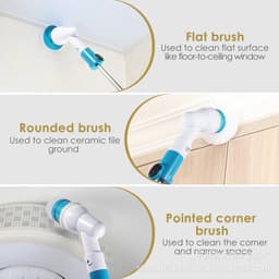 image-Wireless Rechargeable Electric Cleaning Brush with Long Handle