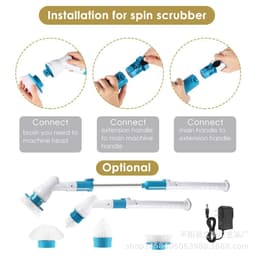 image-Wireless Rechargeable Electric Cleaning Brush with Long Handle