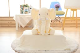 image-Elephant Plush Toy with Blanket Set for Babies