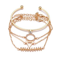 image-Geometric Bracelet Set - Round Triangle Fashion Jewelry