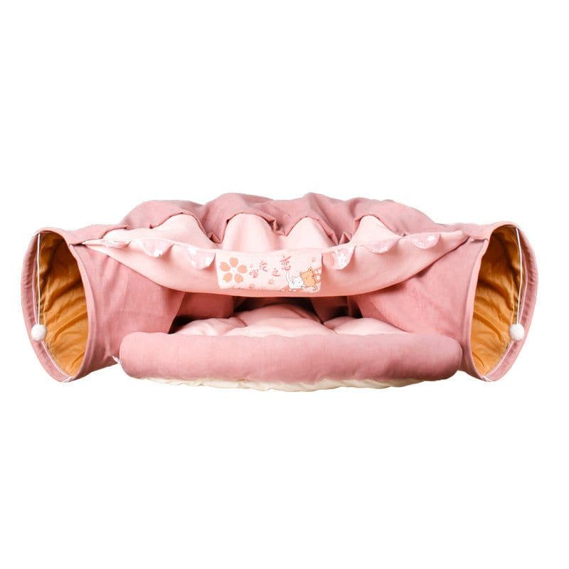 image-Cat Tunnel Bed Collapsible Washable Pet Nest