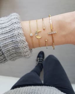 image-European Style Alloy Bracelet Set Geometric Leaf Triangle Design