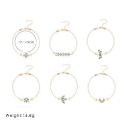 image-Geometric Stone Bracelet Set 6-Piece Braided Rope Moon Dragonfly