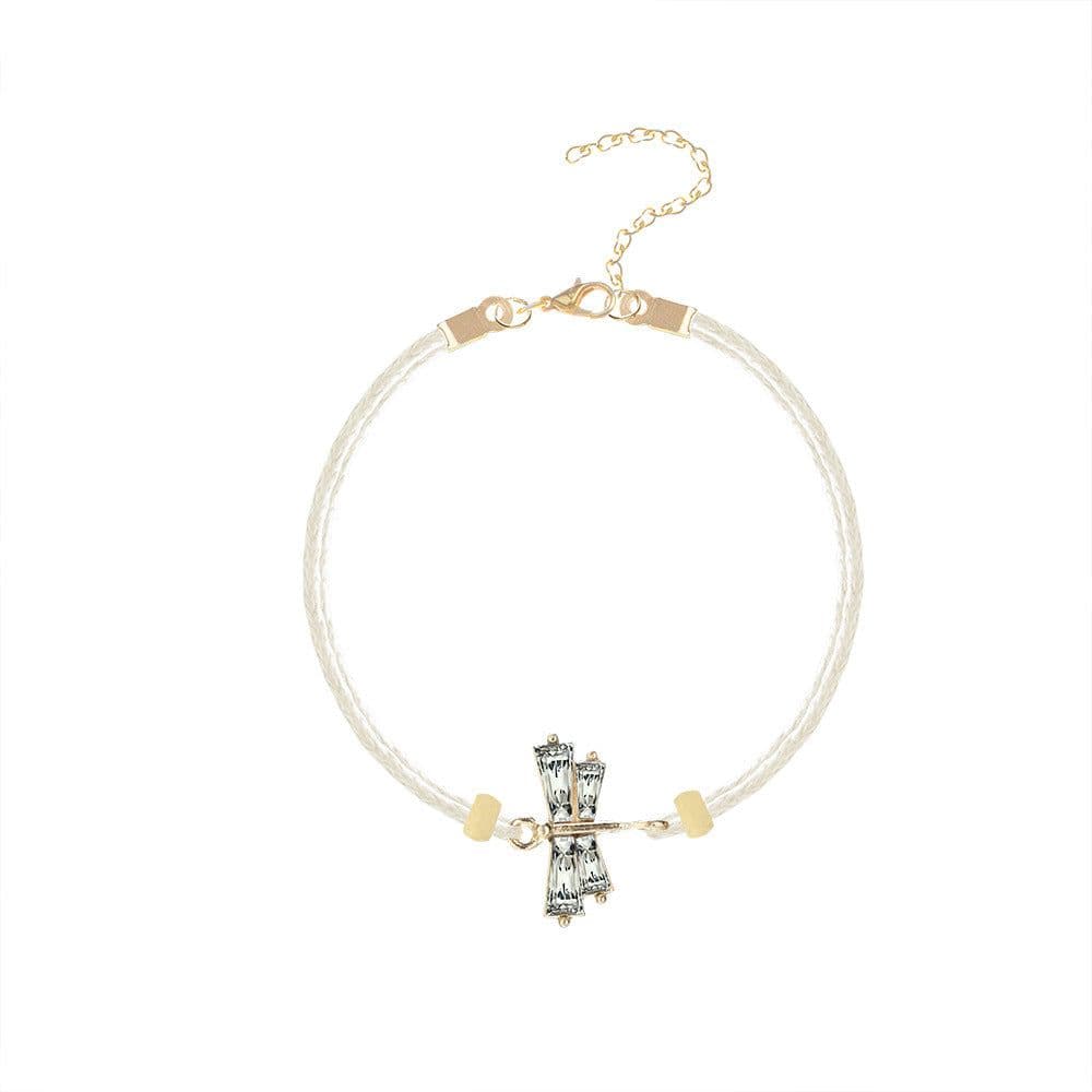 image-Geometric Stone Bracelet Set 6-Piece Braided Rope Moon Dragonfly