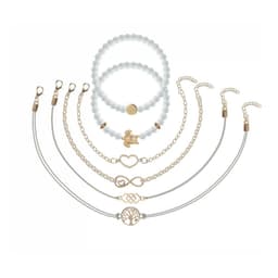 image-European American Alloy Bracelet Set - Hollow Love Tree of Life