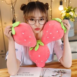 image-Plush Strawberry Pillow Toy 22cm