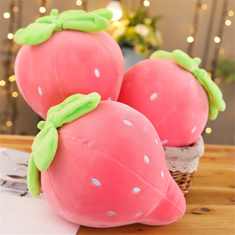 image-Plush Strawberry Pillow Toy 22cm