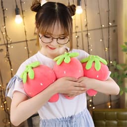 image-Plush Strawberry Pillow Toy 22cm
