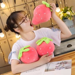 image-Plush Strawberry Pillow Toy 22cm