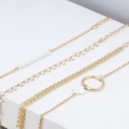 image-Women's Beaded Bracelet Set 4-Piece Geometric Alloy Fashion