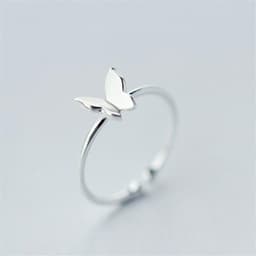 image-s925 Sterling Silver Butterfly Ring Korean Style Women's Jewelry