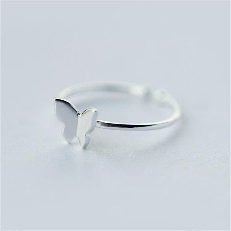 image-s925 Sterling Silver Butterfly Ring Korean Style Women's Jewelry