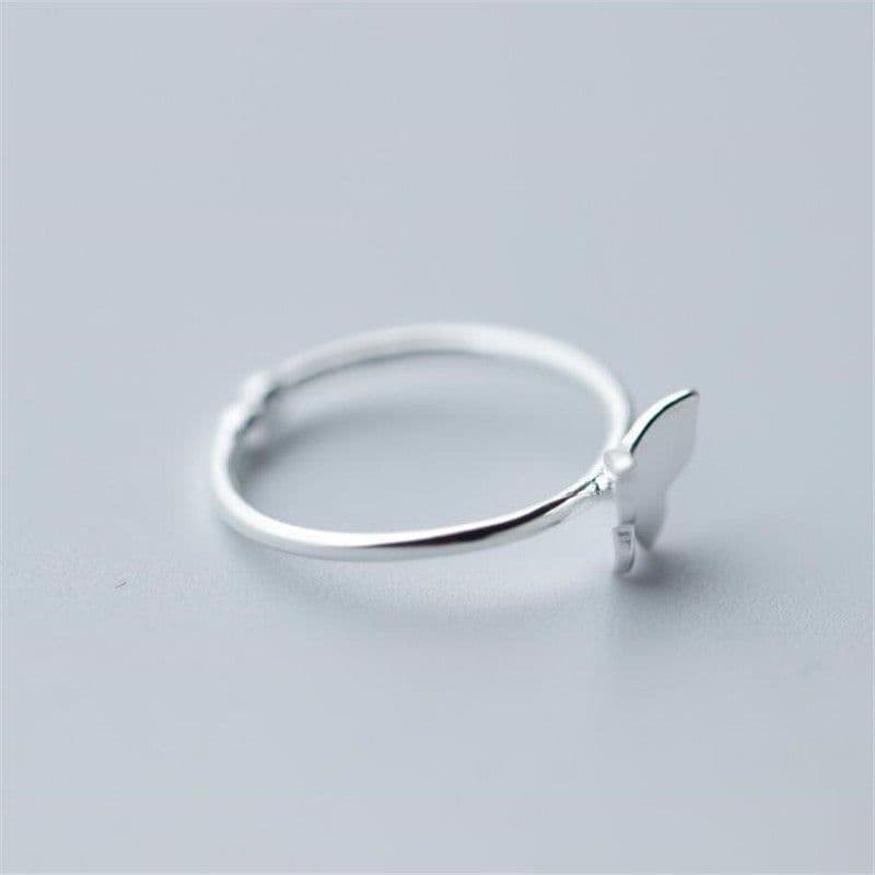 image-s925 Sterling Silver Butterfly Ring Korean Style Women's Jewelry