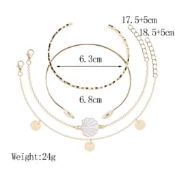 image-Bohemian Shell Bracelet Set 4-Piece Women's Alloy Jewelry