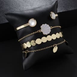 image-Bohemian Shell Bracelet Set 4-Piece Women's Alloy Jewelry