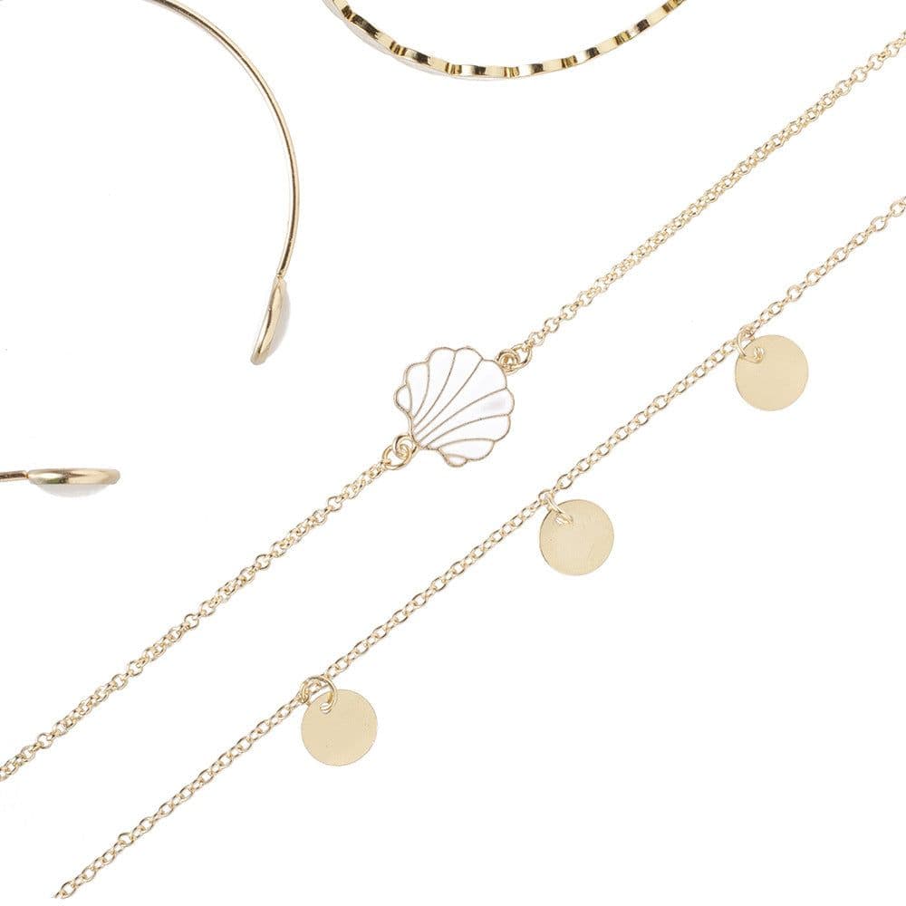 image-Bohemian Shell Bracelet Set 4-Piece Women's Alloy Jewelry