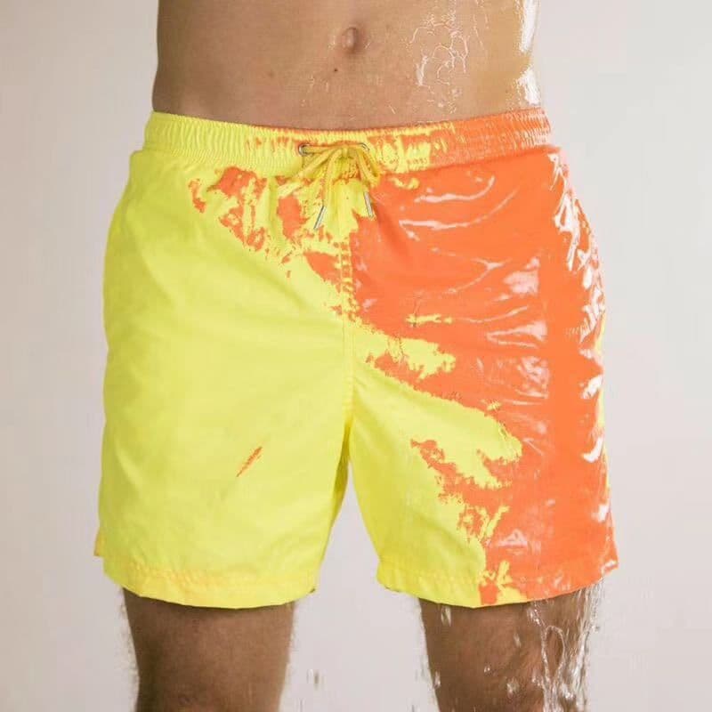 image-Men's Color-Changing Beach Shorts Temperature Sensitive Swim Trunks