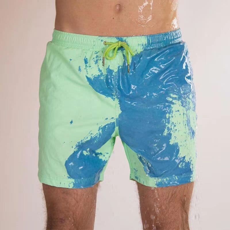 image-Men's Color-Changing Beach Shorts Temperature Sensitive Swim Trunks