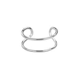 image-S925 Sterling Silver Geometric Open Ring Adjustable Women's