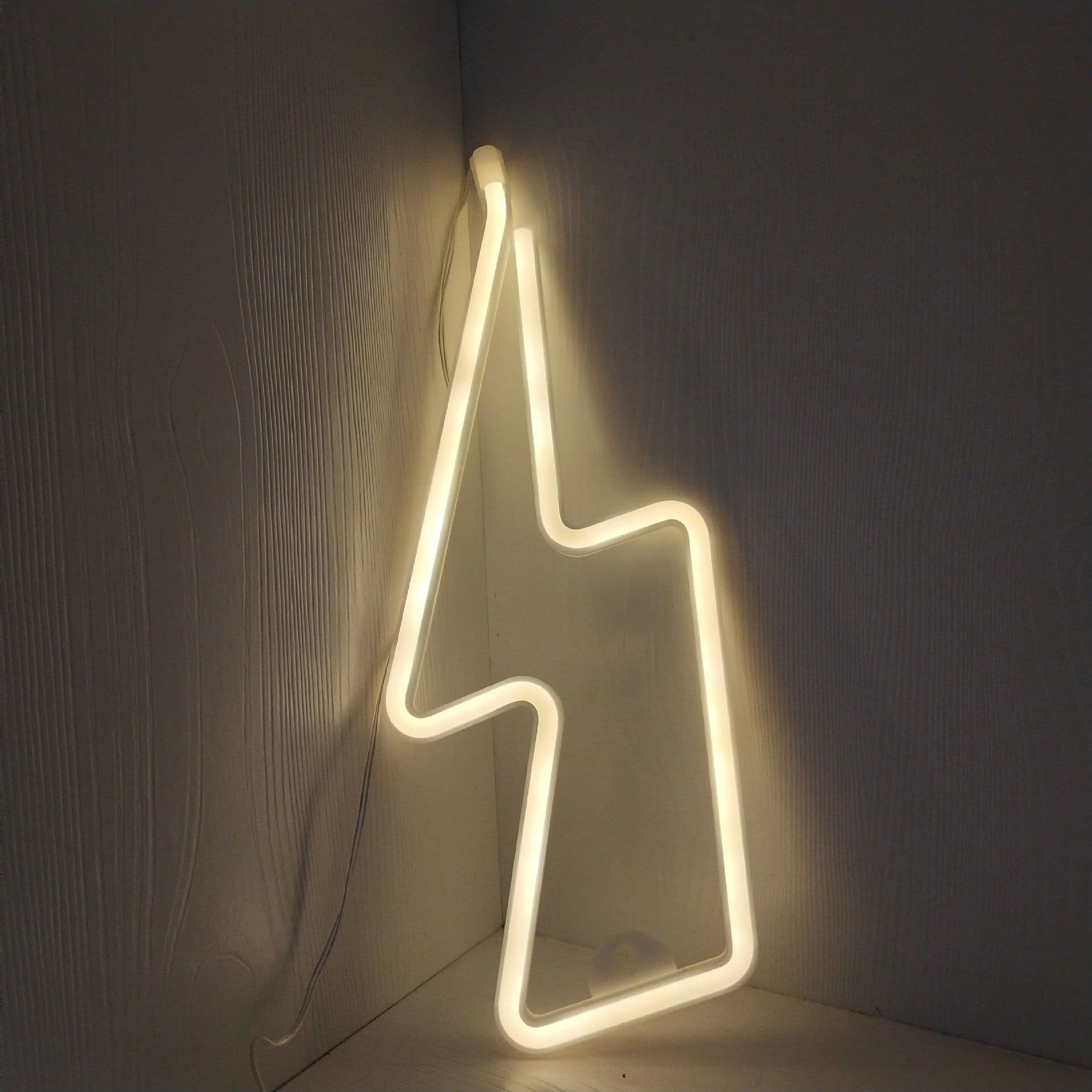 image-LED Lightning Neon Light Purple 34x13cm Decorative Modeling Light